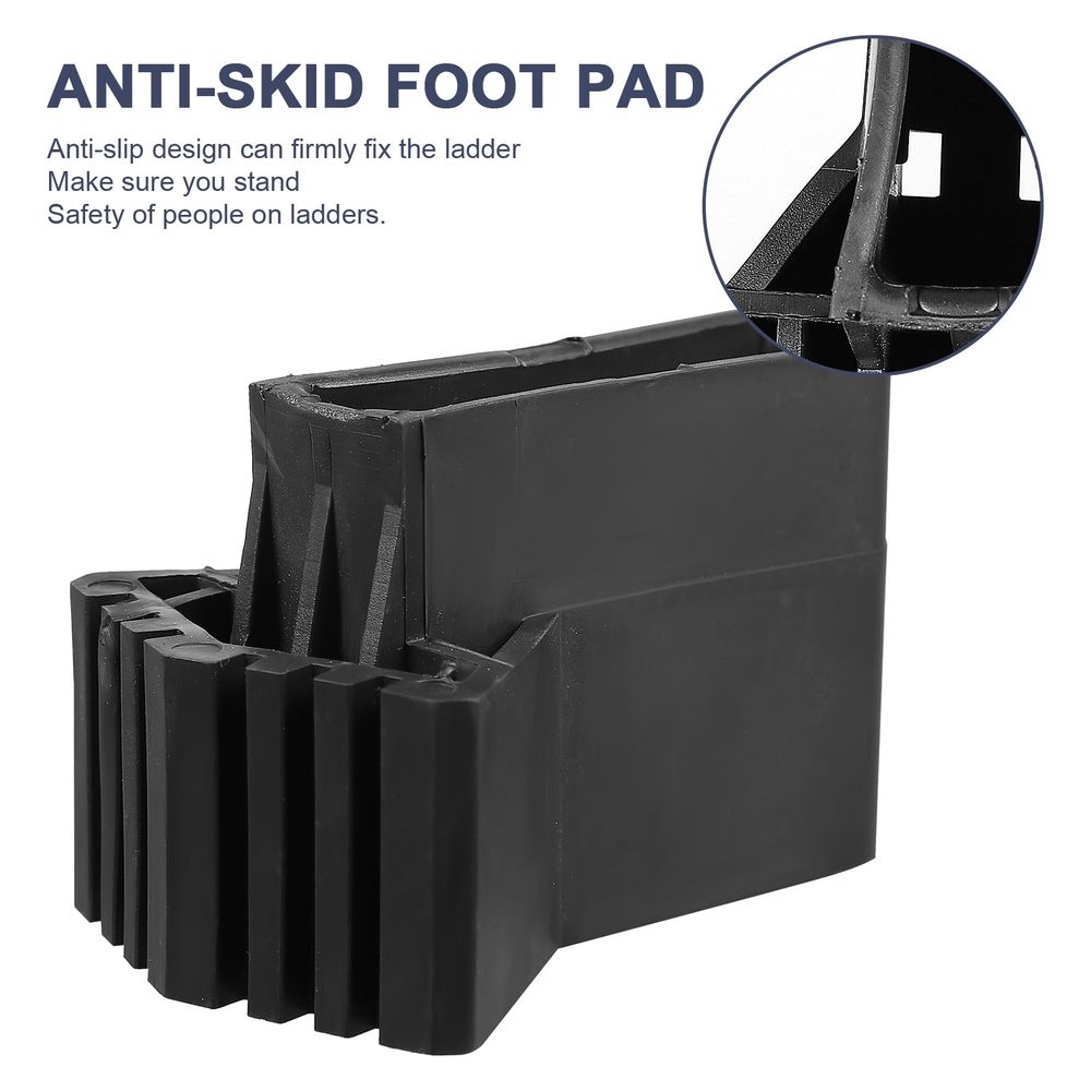 4-Pack Ladder Foot Covers with Deep , Non- Rubber Pads for Safe Ladder Use, Black