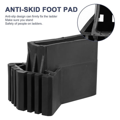 4-Pack Ladder Foot Covers with Deep , Non- Rubber Pads for Safe Ladder Use, Black