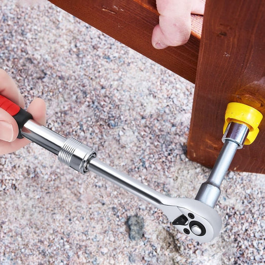 Extendable Ratchet Wrench 1/4 Inch Drive Ratchet Telescopic Ratchet Wrench Nonslip Grip Smooth Wrench For Household Repair