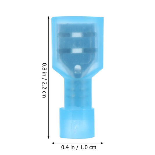 Crimp Terminal Nylon Connector Blue 16-14 Awg Insulated Spade 150Pcs