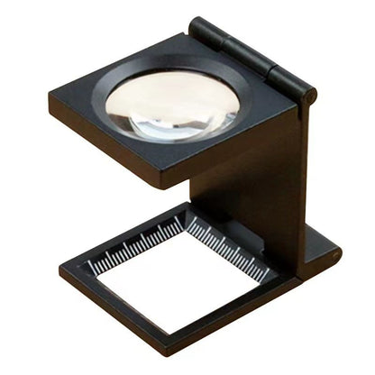 Magnifying Glass Triple Fold Magnifying Glass 8X 30MM Zinc Alloy Small Shutter Mini Magnifying Glass with Scale