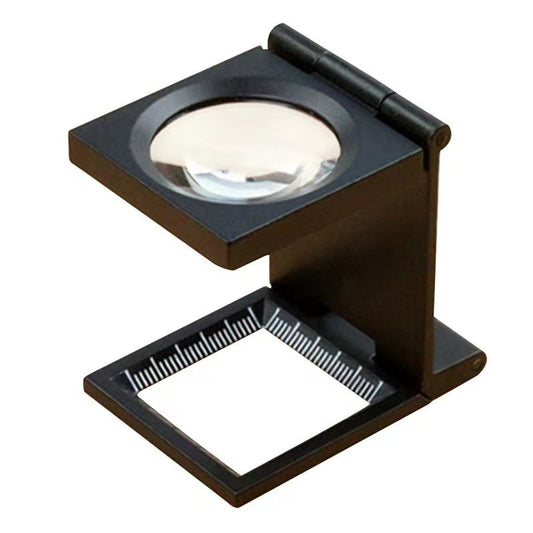 Magnifying Glass Triple Fold Magnifying Glass 8X 30MM Zinc Alloy Small Shutter Mini Magnifying Glass with Scale