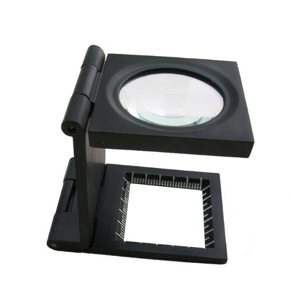 Magnifying Glass Triple Fold Magnifying Glass 8X 30MM Zinc Alloy Small Shutter Mini Magnifying Glass with Scale