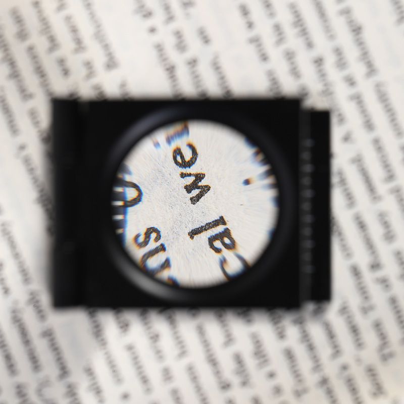 Magnifying Glass Triple Fold Magnifying Glass 8X 30MM Zinc Alloy Small Shutter Mini Magnifying Glass with Scale