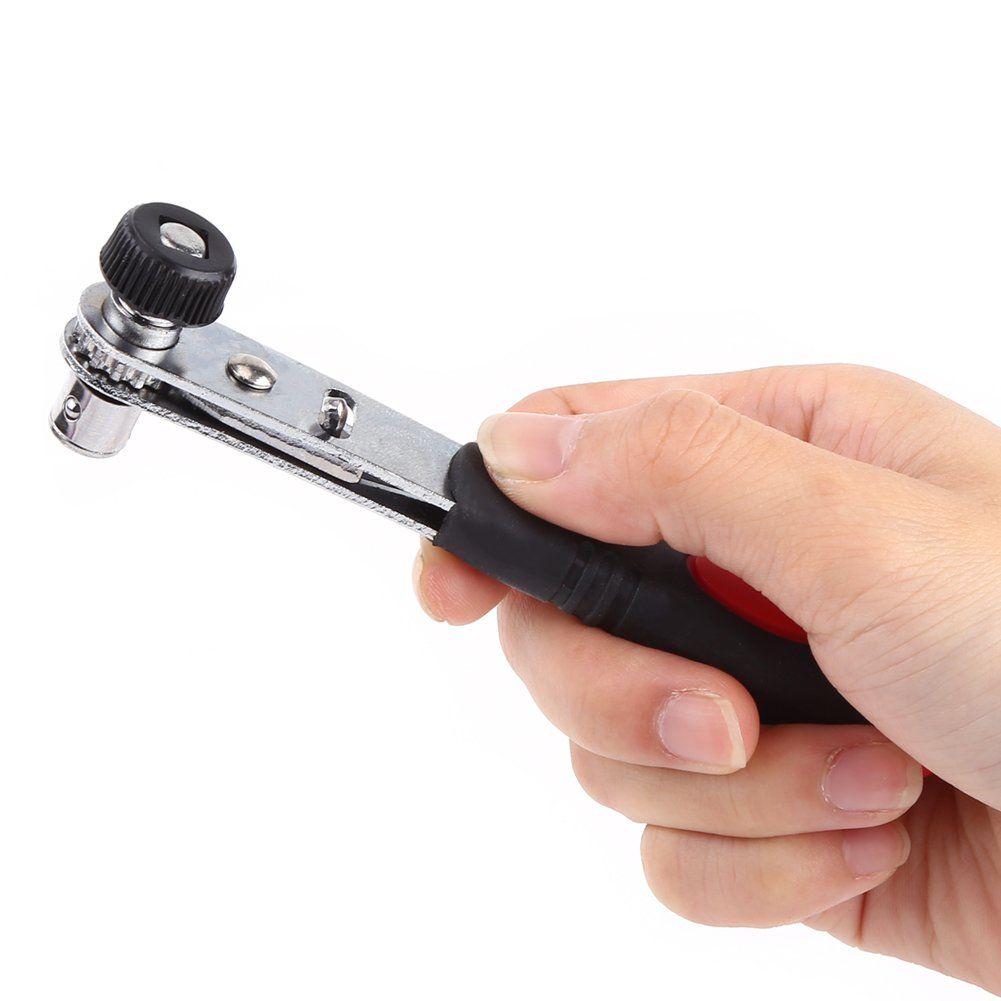 Walfront 1/4" Wrench Screwdriver Ratchet Handle with Interchangeable Driver Bits and Hex Socket Ratchet Wrench Sockets Tool Sets