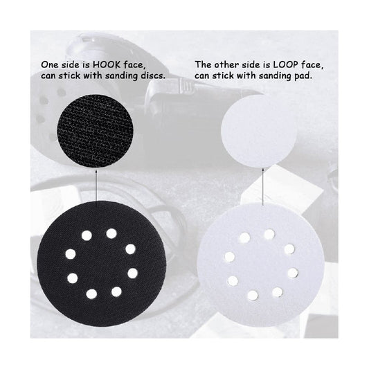 10 Pack 5 Inch 8-Hole Hook and Loop Sponge Cushions, Soft Density Buffer Backing Pads