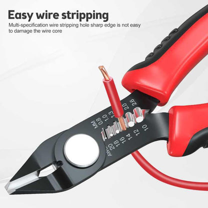 Wire Cutters Precision Flush Pliers with Supplementary Stripping, Cutting Pliers, Handy and Ultra Sharp Wire Cutter (6 inch)