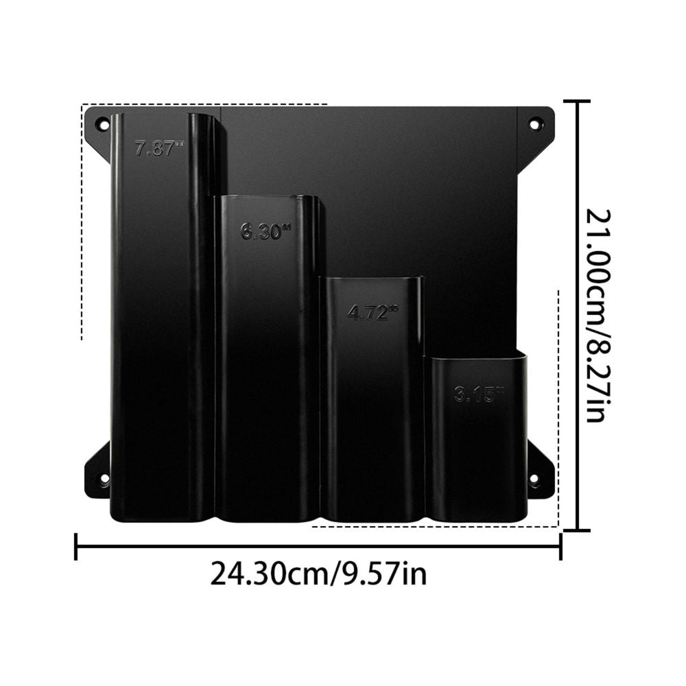 Cable Tie Holder, Zip Tie Storage Organizer with 4 Slots,Wall Mounted Cable Tie Dispensing Rack,Heavy Duty Durable Storage Rack for Garage Workshop Home Workbench,9.57x8.27 inch(Black)