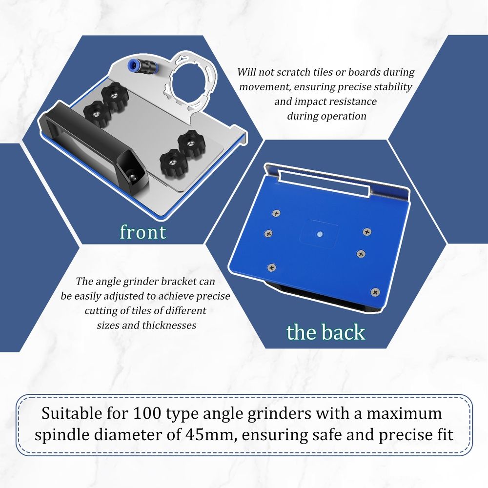 Angle Grinder Stand for Tile 45° Chamfering Cutting, Efficient Angle Grinder Chamfer Bracket, Tile Chamfering Tool for 100 Type Angle Grinders Cutting Ceramic Stone