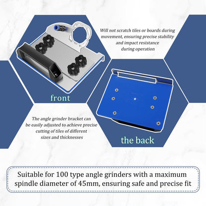 Angle Grinder Stand for Tile 45° Chamfering Cutting, Efficient Angle Grinder Chamfer Bracket, Tile Chamfering Tool for 100 Type Angle Grinders Cutting Ceramic Stone
