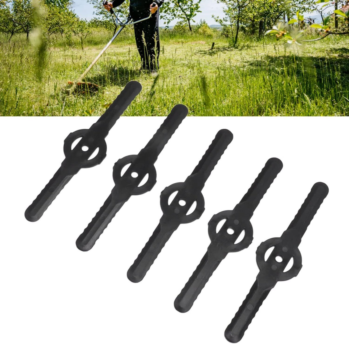 30PCS String Trimmer Head Blades Replace, Plastic Head Blades Replacement for Cordless Grass Trimmer with Gear Design