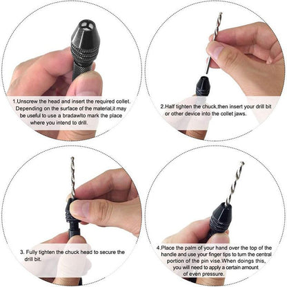 1 Set Hand Drill Tool Pin Drilling Bits Tools Pendant Drill Small Hand Drill Shift Knob Jewelry Making Drills Mini Drill Bits Resin Drills