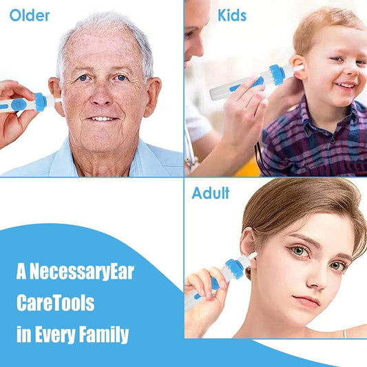 Earwax Removal Kit, Ear Cleaner, Portable Automatic Electric Vacuum Ear Wax, Safe and Comfortable Easy Earwax Remover Soft Prevent