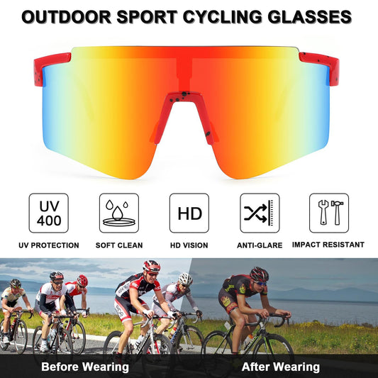 Sports Sunglasses for Men Women Youth Baseball Softball Sunglasses UV400 Protection Cycling Glasses.