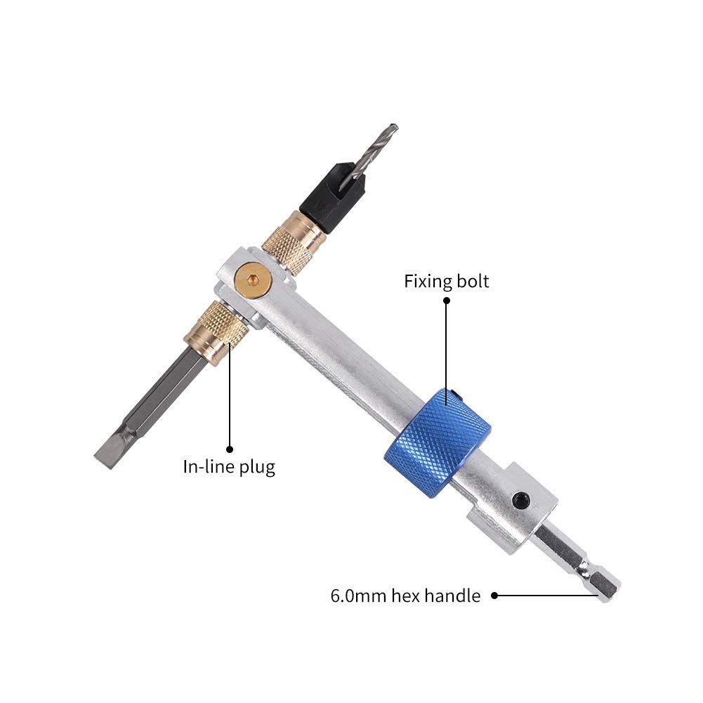 20Pcs/set Half Time Drill Driver Swivel Multi Screwdriver Bit Sets 16 Different Kinds Head with Countersink Bits Allen Wrench