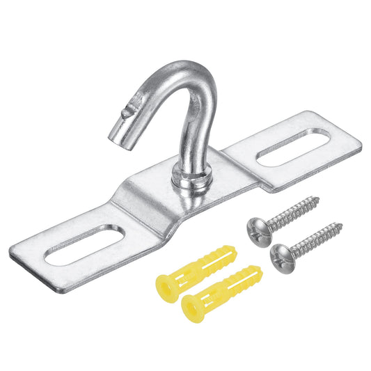 Pad Eye Plate Ceiling Hooks 80mm Wall Mount Hanger Galvanized Iron for Hanging Light Chandelier, Pack of 3