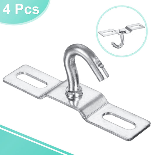 Pad Eye Plate Ceiling Hooks 80mm Wall Mount Hanger Galvanized Iron for Hanging Light Chandelier, Pack of 3