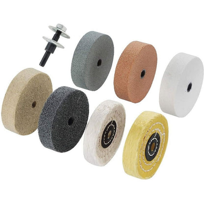 Buffing Polishing Wheel Kit 3 inch,for Bench Buffer/Bench Grinder,Buffing Wheel Hole 3/8 inch,Drill Arbor Adapter Kit