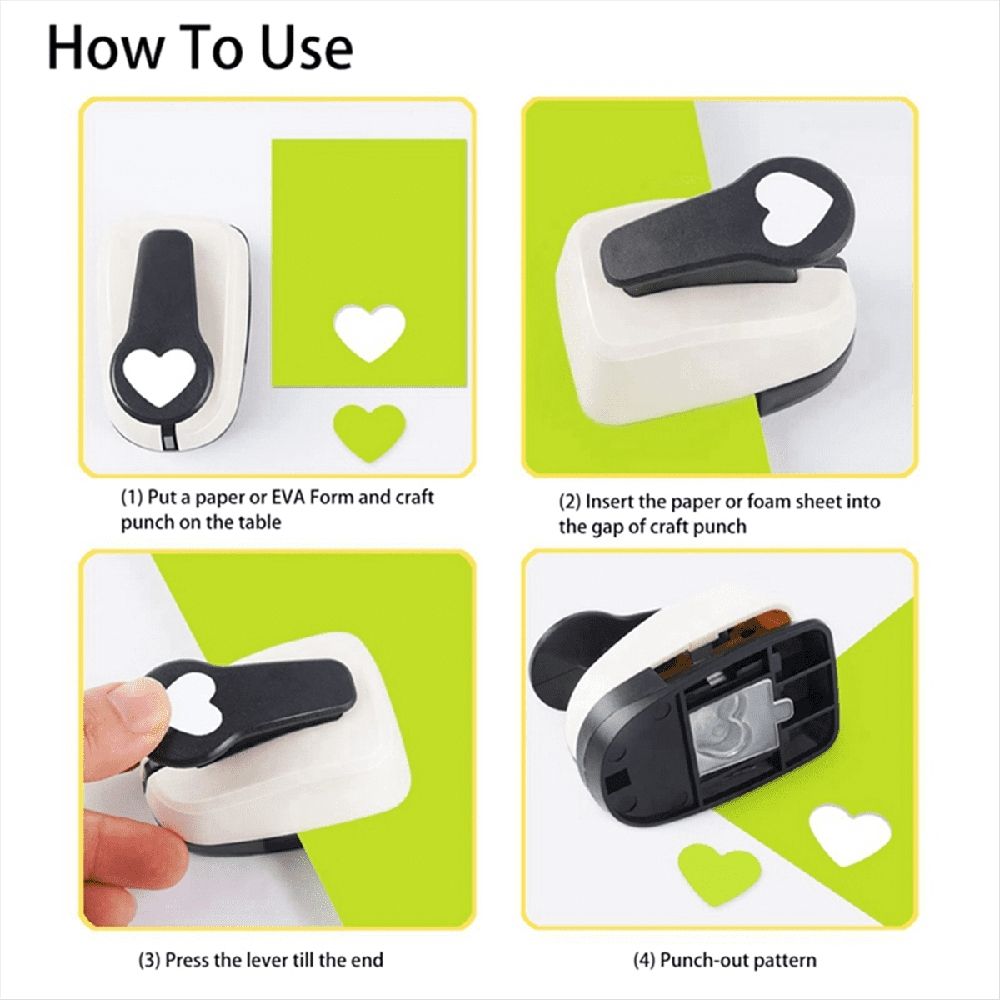 Heart Hole Punch,Heart Paper Punches for Crafts, Shaped Punch,9/16/25mm Set