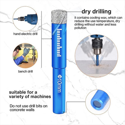 5PCS Dry Diamond Core Drill Bits Set for Porcelain Tile, Ceramic Drill Bits for Glass Hard Materials, Ceramic