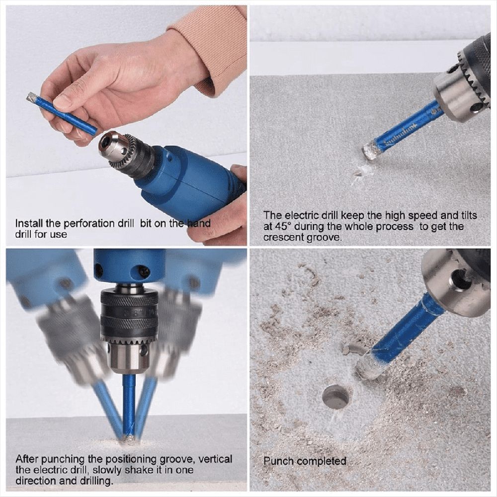 5PCS Dry Diamond Core Drill Bits Set for Porcelain Tile, Ceramic Drill Bits for Glass Hard Materials, Ceramic