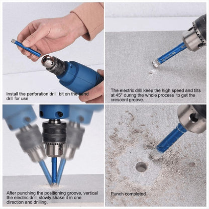 5PCS Dry Diamond Core Drill Bits Set for Porcelain Tile, Ceramic Drill Bits for Glass Hard Materials, Ceramic