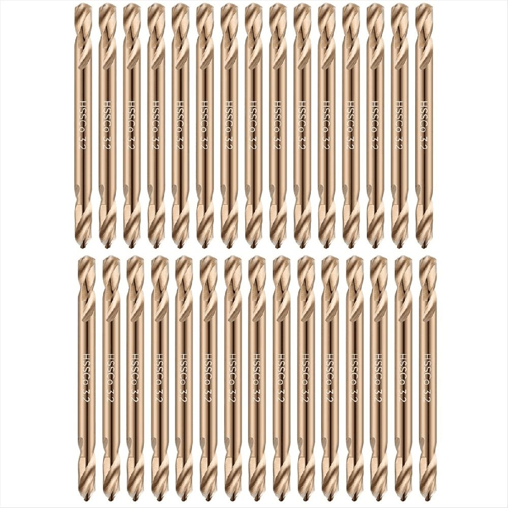 30Pcs 1/8In Cobalt Drill Bits Double End Drill Bits for Hardened Steel Cast Iron Wood Plastic Stainless Steel Drill Bit