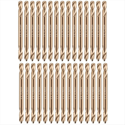 30Pcs 1/8In Cobalt Drill Bits Double End Drill Bits for Hardened Steel Cast Iron Wood Plastic Stainless Steel Drill Bit