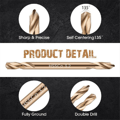 30Pcs 1/8In Cobalt Drill Bits Double End Drill Bits for Hardened Steel Cast Iron Wood Plastic Stainless Steel Drill Bit