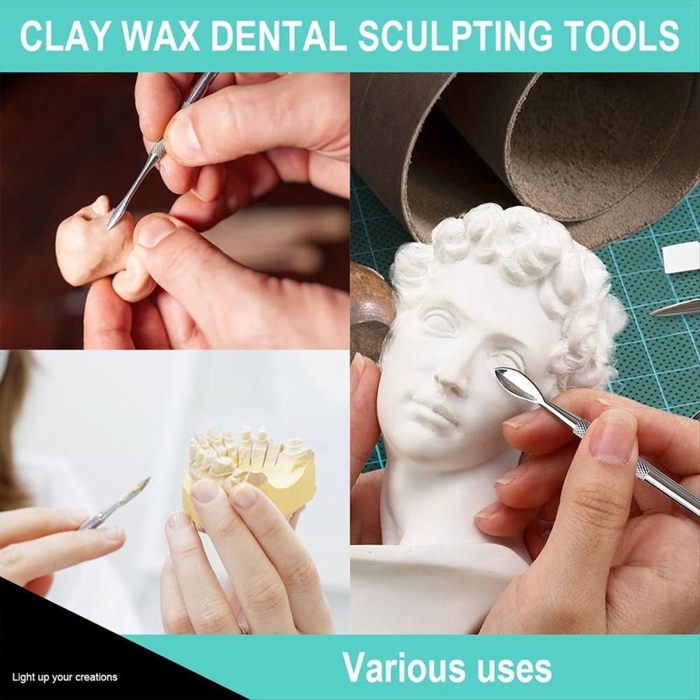 12-Piece Stainless Steel Wax Carving Tools Set, Waxing Instruments, Dual-Ended Sculpting Tools