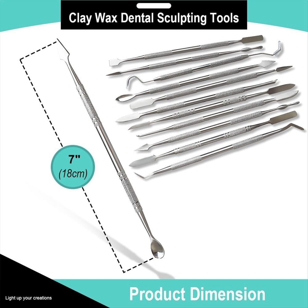 12-Piece Stainless Steel Wax Carving Tools Set, Waxing Instruments, Dual-Ended Sculpting Tools