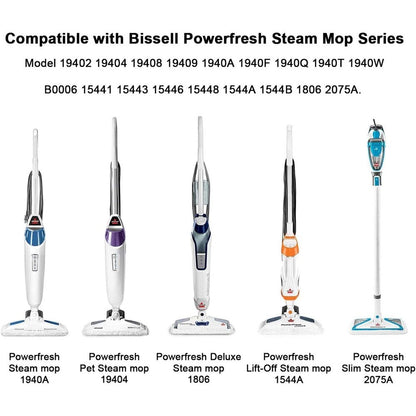 10 Pack Steam Mop Replacement Pads for Bissell Powerfresh Steam Mop 1940 1806 1544 1440 2075 2685A 2814 Series, Model 19402 19404 19408 19409 1940A 1940F 1940Q 1940T 1940W B0006 B0017 2075A