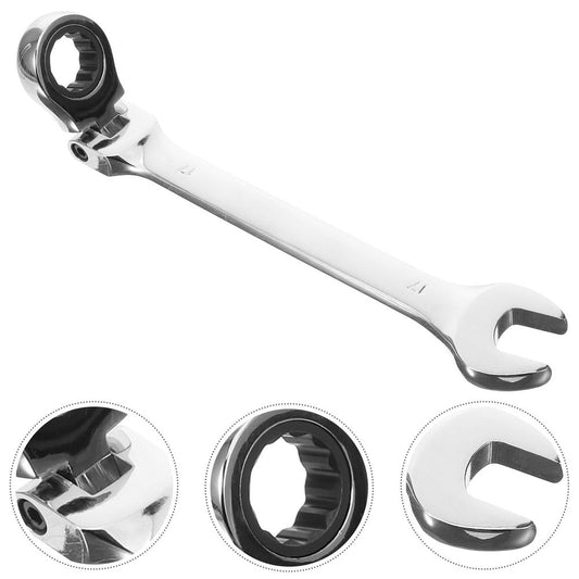 Flexible Ratcheting Wrench with Plated Steel, Ideal for Repairs in Tight and Hard-to-Reach Spaces