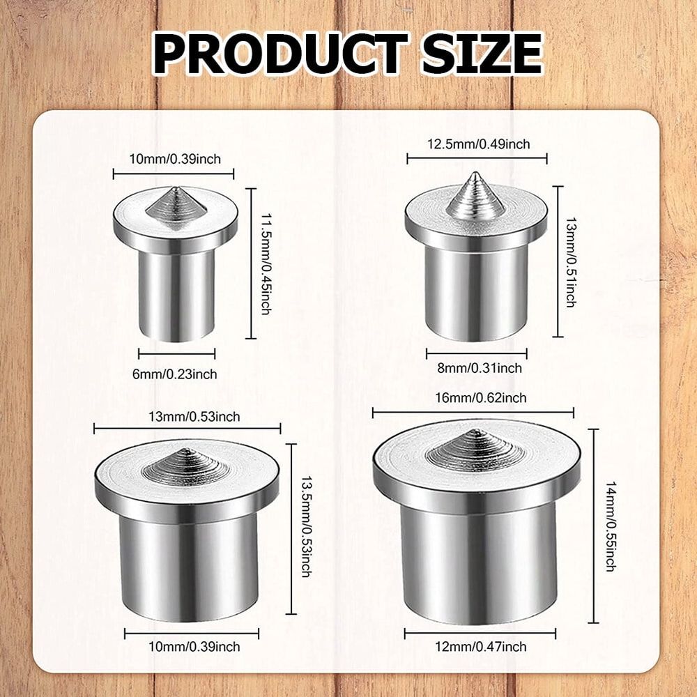 Plated Steel Dowel Centering Pins Woodworking Tool Set for Precise and Accurate Drilling