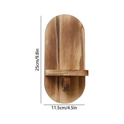 9.84In Wall Mounted Wooden Floating Shelf Decorative Storage Display Rack For Collectibles Picture Frames Home Decor Bedroom Living Room Bathroom Office Porch Wall Space Saving Organizer