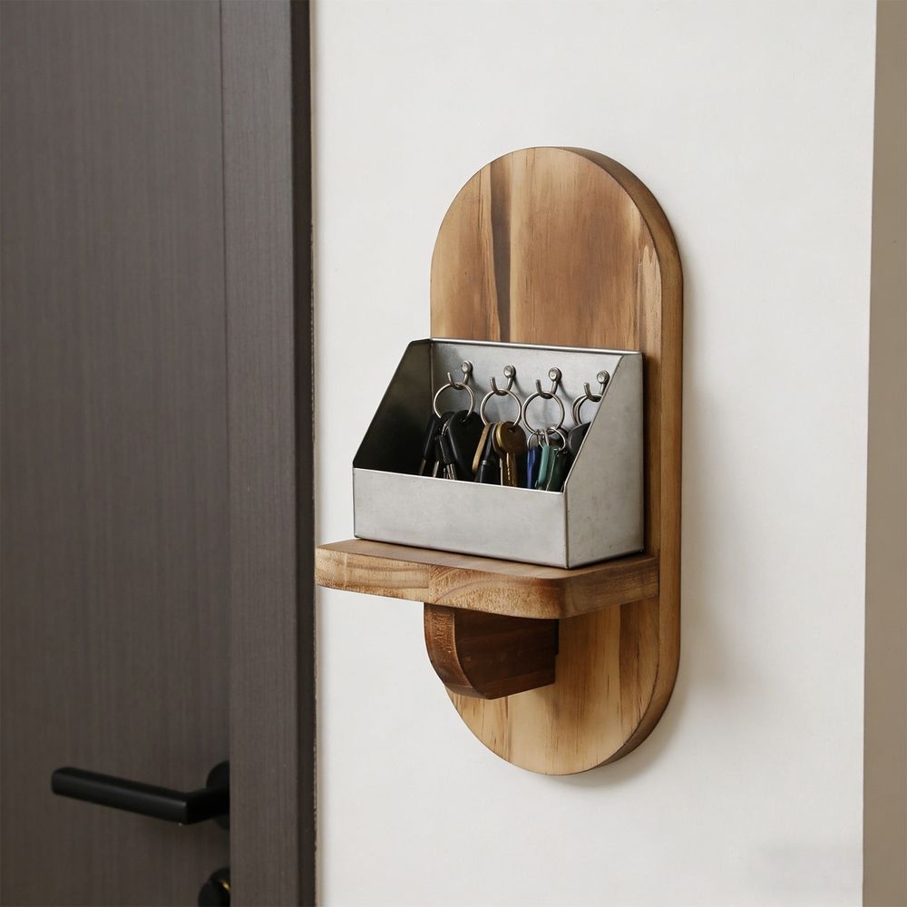 9.84In Wall Mounted Wooden Floating Shelf Decorative Storage Display Rack For Collectibles Picture Frames Home Decor Bedroom Living Room Bathroom Office Porch Wall Space Saving Organizer