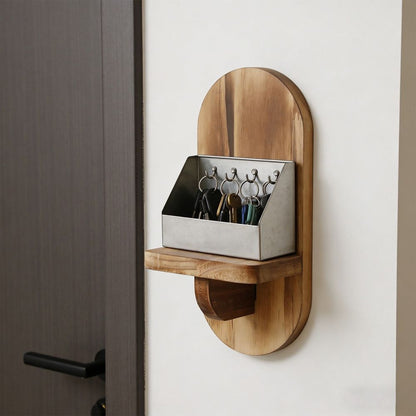 9.84In Wall Mounted Wooden Floating Shelf Decorative Storage Display Rack For Collectibles Picture Frames Home Decor Bedroom Living Room Bathroom Office Porch Wall Space Saving Organizer