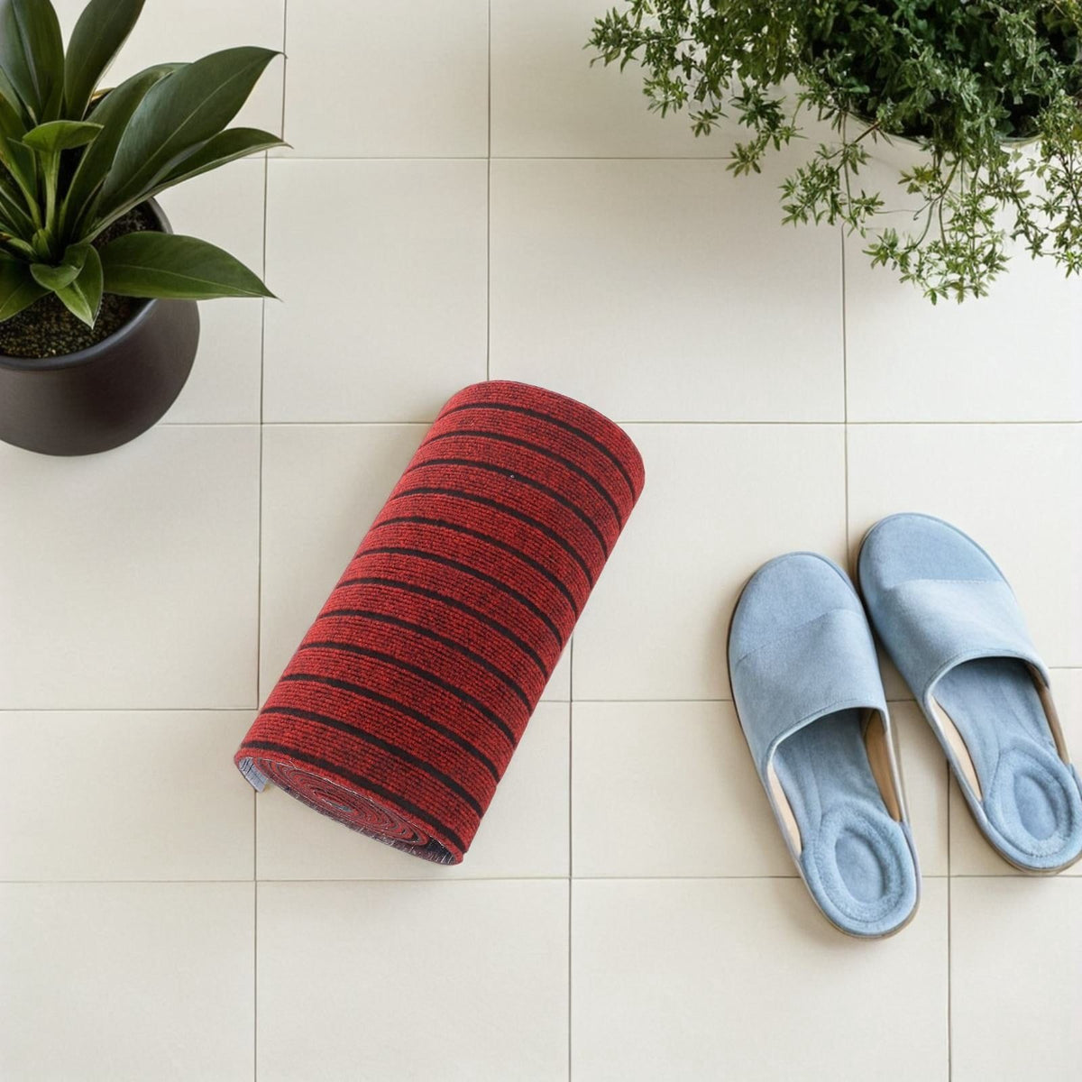 Non Slip Self Adhesive Carpet Roll Red Waterproof Floor Tiles for Stairs
