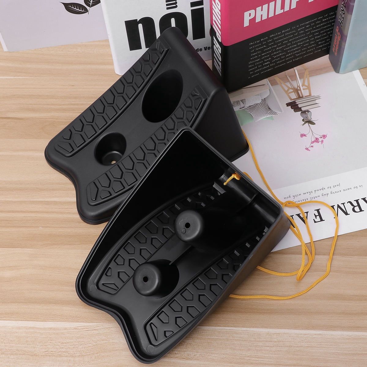 wheel chocks for rv trailer 2PCS Black Rubber Stop Block for Vehicle Stabilization