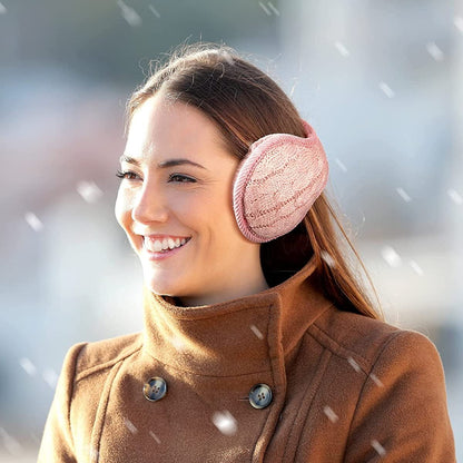 Foldable Ear Muffs Winter, Womens Winter Earmuffs Unisex Warm Knit Ear Warmers Ear Muff for Women Men