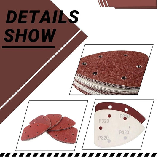 Multi Tool Sanding Pads, 60 Pcs Mouse Detail Palm SanderPads, 5 Hole Sanding Sheets Assorted for Sander SandersPads