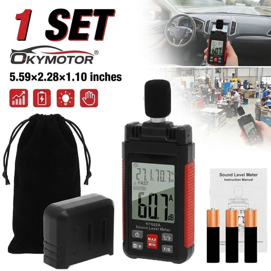 Digital Decibel Meter High Precision Sound Level Reader Noise Volume Measure Device with LCD Backlit Battery Operated Decibel Reader Record for Noise Control