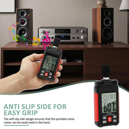Digital Decibel Meter High Precision Sound Level Reader Noise Volume Measure Device with LCD Backlit Battery Operated Decibel Reader Record for Noise Control