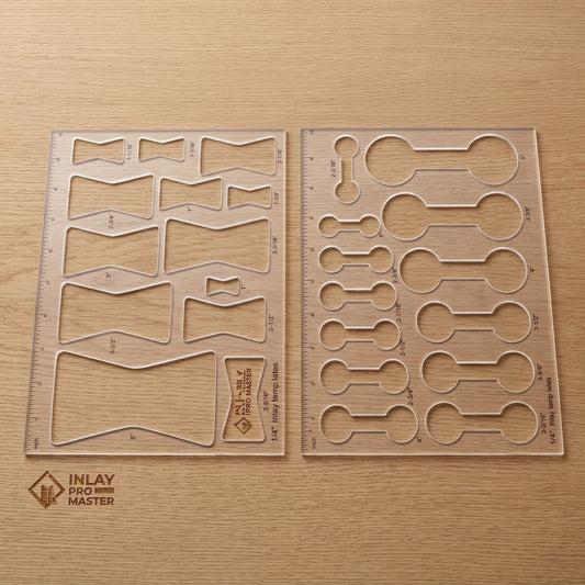 2Pcs Acrylic Woodworking Router Jigs with Dumbbell and Butterfly Templates for Precision