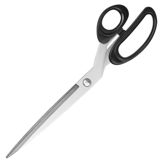 Large Scissors for Fabric and Leather Cutting | Stainless Steel Blades with Plastic Handle | Multi-Purpose Household Office Craft Sewing Tool | Heavy Duty Sharp Scissors for Paper, Rope, Packaging