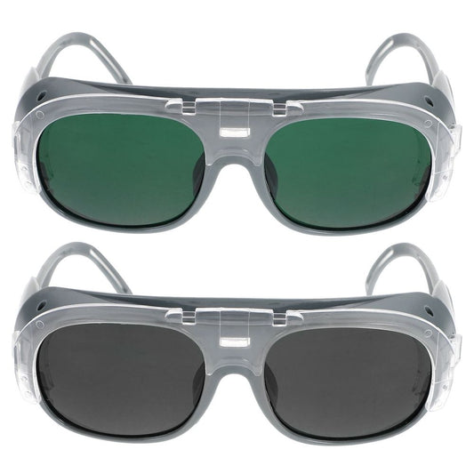 Black Welding Safety Glasses for Industrial Workers, 2-Pack Protective Eyewear for Worksite Use