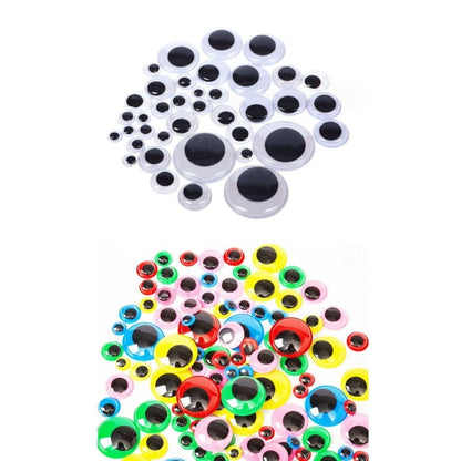 200Pieces Wiggle Googly Eyes with Adhesive Assorted Size Plastic Wobbly Eyes for DIY Scrapbooking Crafts