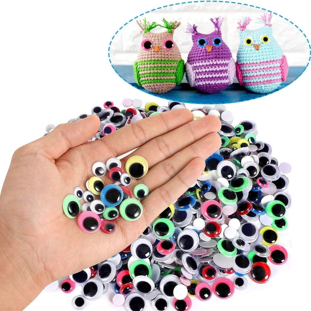 200Pieces Wiggle Googly Eyes with Adhesive Assorted Size Plastic Wobbly Eyes for DIY Scrapbooking Crafts