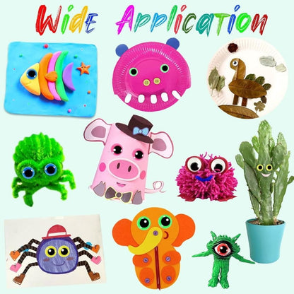 200Pieces Wiggle Googly Eyes with Adhesive Assorted Size Plastic Wobbly Eyes for DIY Scrapbooking Crafts