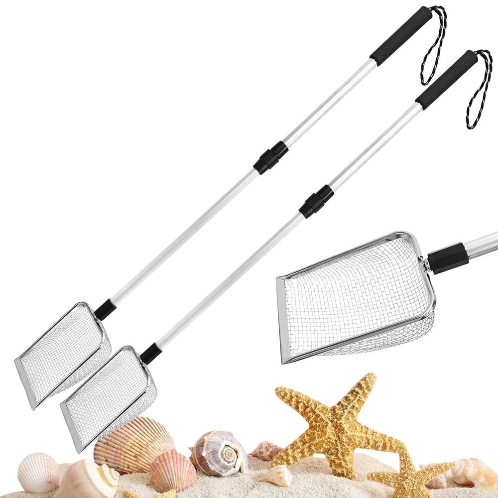 Shark Tooth Sifter, Beach Sand Sifter, Sand Scoop Shell Scooper for Beach Scoop Shovel Sifter Tool for Picking Up Shells, Shark Tooth Sifter Dipper, 35.43x3.93
